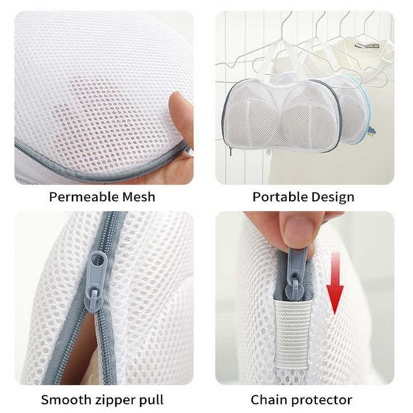 Wirefree Bra Laundry Bags for Washing Machine Underwear Mesh Wash Bags with Zipp - Picture 10 of 14